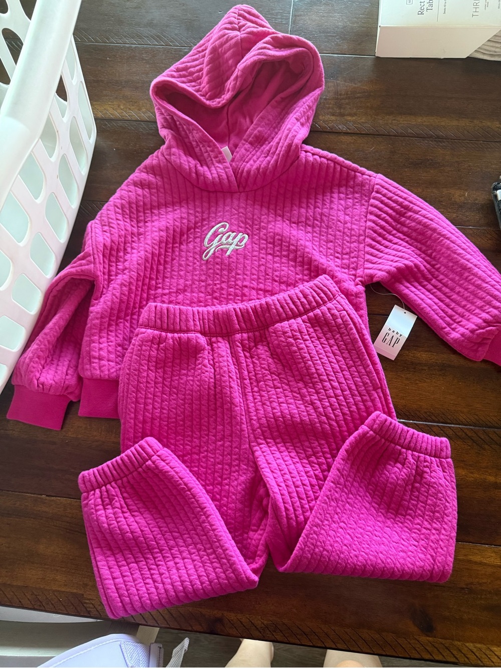 GAP Hot Pink Quilted Hoodie & Joggers Set